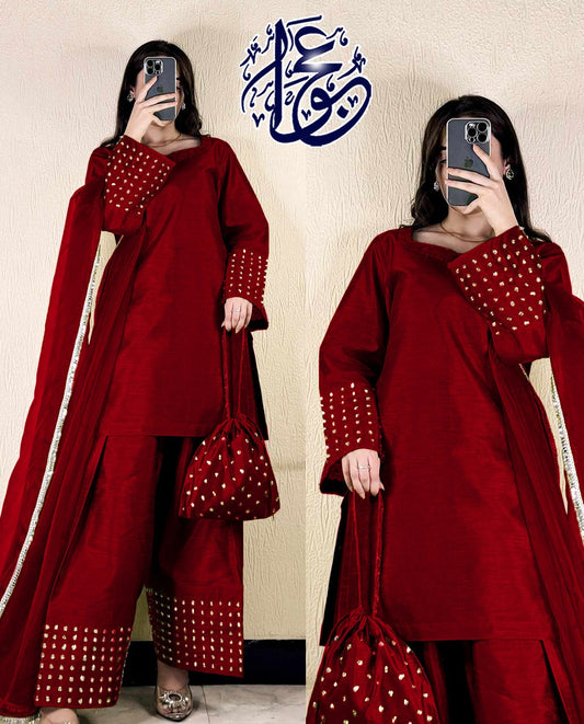 Farshi Shalwar Kameez With Potli 4 Piece By Ajwa Collection