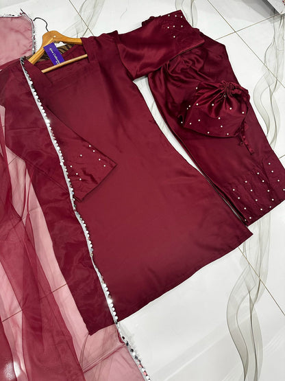 Farshi Shalwar Kameez With Potli 4 Piece By Ajwa Collection